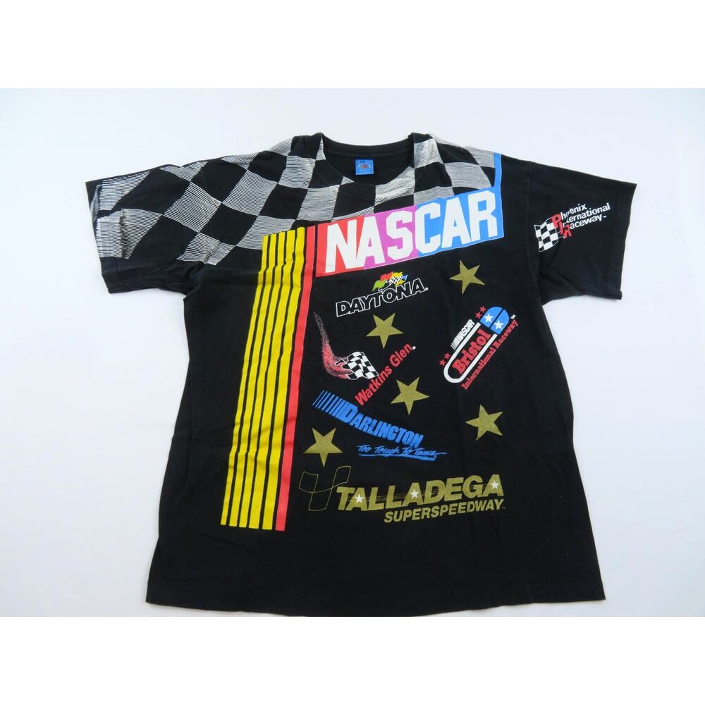 NASCAR All Over Print T-shirt, Fruit of the Loom Sz XL 1990s